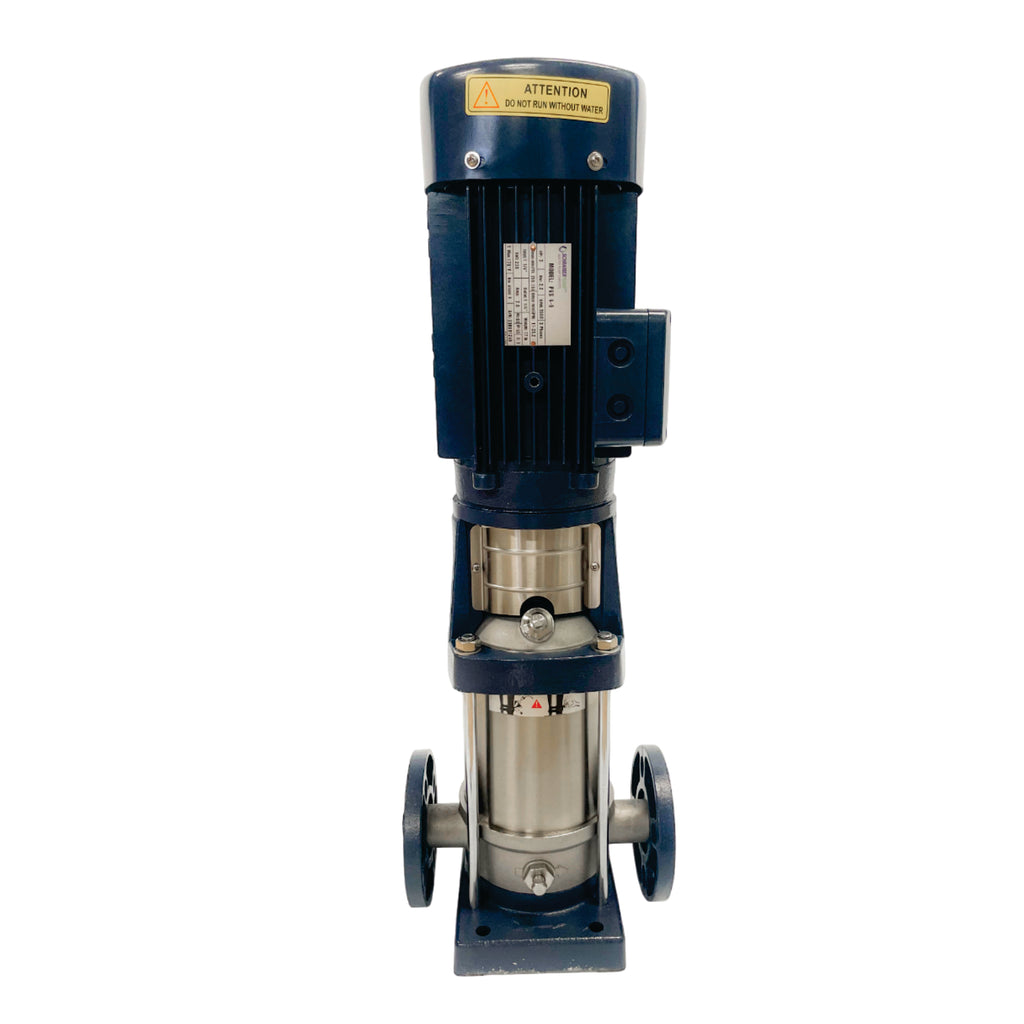 Pvs 3-21. Vertical Multistage Pump, 4 hp, 230v, 100 % Cooper Winding, 299 ft Max Head, 22 gpm Max Flow, 304 Stainless Steel Shaft, Thermal Protector, Cast Iron Body Pump, SCHRAIBERPUMP.