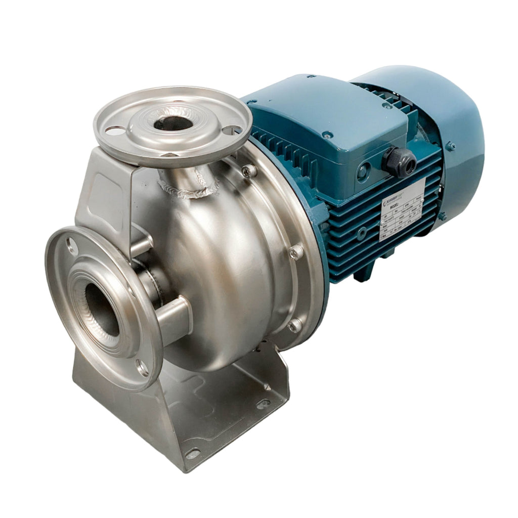 PZ 40-160/40. Stainless Steel Centrifugal Pump, 5.5 hp, 230/400V, Cooper Winding, 171ft Head, 106Gpm Flow, 304 S. Steel Shaft, S. Steel Impeller