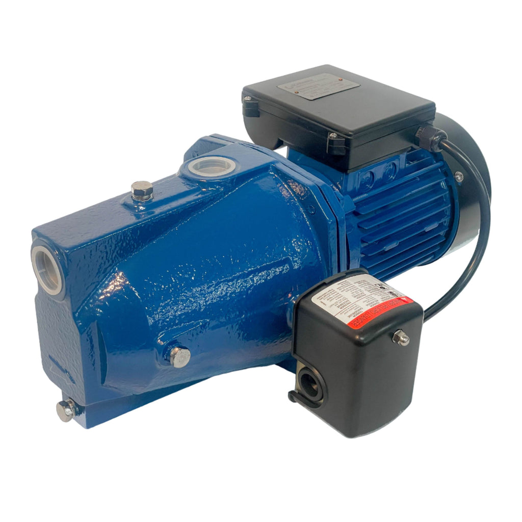 JET100 Shallow Well JET Pump, Self Priming 1 hp, 115/220 V, Cooper Winding, 141ft Head, 18.5gpm Flow, S. steel Shaft, Pressure Switch, Double Voltage