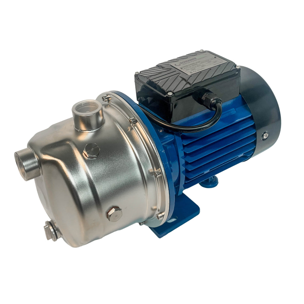JET100s Shallow Well Jet Pump, Self Priming, Stainless Steel Body Pump, 1 Hp, 230v, Cooper Winding, 138ft Head, 18gpm Flow, 304 S. Steel Shaft