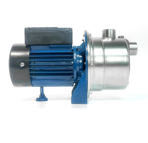 JET 150s Shallow Well Jet Pump, Self Priming, Stainless Steel Body Pump, 1.5 Hp, 230v, Cooper Winding, 138ft Head, 18.5gpm Flow, 304 S. Steel Shaft