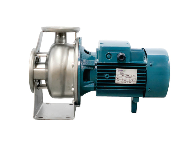 PZ 32-160/22. Stainless Steel Centrifugal Pump Monoblock, 3 hp, 230/400V, 100% Cooper Winding, 112ft Max Head, 88Gpm Max Flow, 304 Stainless Steel